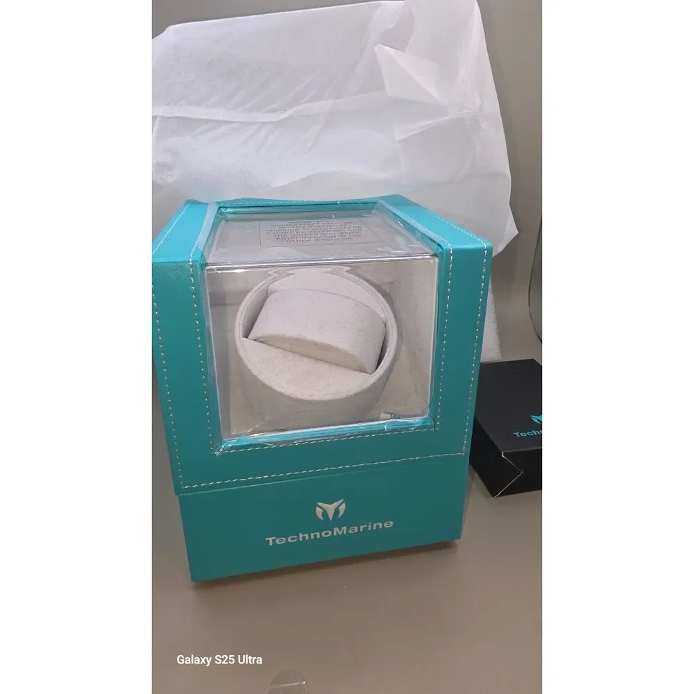 TechnoMarine Single Automatic Watch Winder Turquoise Display Case New in Box
